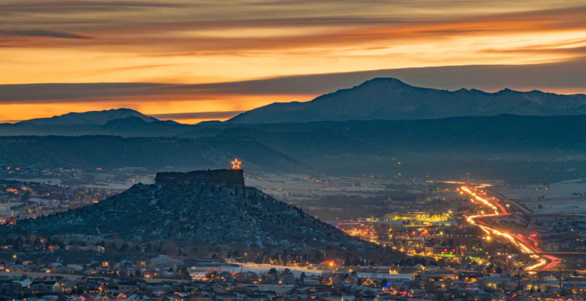 Castle Rock landscape at sunset